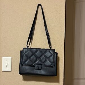 Nicole Miller Black Quilted Shoulder Bag